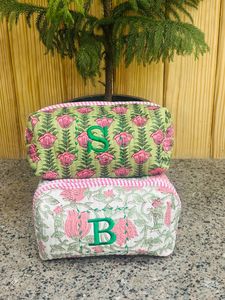 Hot Sale Handmade Floral Cotton Down <b>Zip</b> Makeup Bag Bridesmaid Gifts Proposal Cosmetic Bag Women Cosmetic Bags - Product Image 3