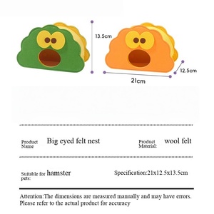 Casa para Hámster Ecológica de Fieltro, Ligera, Cómoda y Duradera, Túnel de Dibujos Animados, Escondite, Cama Portátil para Mascotas Pequeñas, Chinchilla - Product Image 3