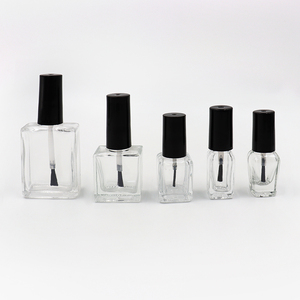 Vente en gros d'usine - Flacons en verre transparents carrés pour vernis à ongles - 5 ml, 10 ml, 15 ml - Avec bouchon à vis et pinceau pour l'emballage de vernis à ongles - Product Image 4