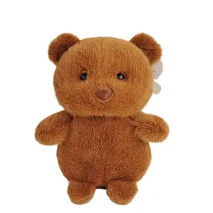 A07142 21cm boneka hewan lucu beruang coklat kecil mainan mewah mainan anak-anak hadiah anak-anak mesin cakar