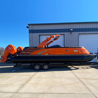 Magnifique Ponton de Sport Tritoon 25 Pieds CE sur Mesure, Bateau Ponton de Fête Flottant de Luxe en Aluminium à Vendre