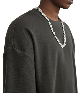T-shirt Homme de Luxe Personnalisé en Waffle Lourd de Haute Qualité, Col Montant, Coupe Oversize et Boxy, Vierge - Product Image 6