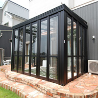 Véranda moderne en aluminium et verre CLEARVIEW avec double vitrage trempé Low-E pour hôtels et usage extérieur - Conservatoire écologique