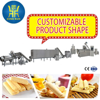 Ligne de production automatique de snacks soufflés fourrés, extrudeuse à double vis, machine à fabriquer des snacks soufflés fourrés à la crème au chocolat