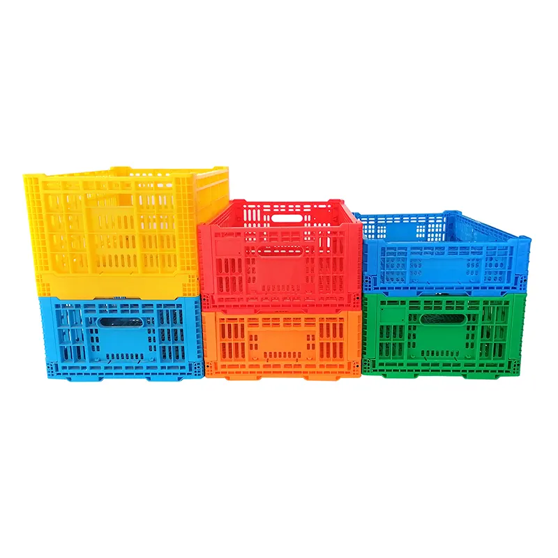 Agricultural Food Delivery Fruit Vegetable Collapsible Storage Foldable Hdpe Plastic Basket Crates Sizes