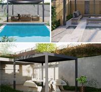 Gazebo bioclimatique électrique inclinable en aluminium XiaMao avec toit à lamelles télécommandées, imperméable, pour terrasse et patio