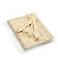 Couverts jetables en bois pour restaurant à emporter, personnalisation du logo, couteau, fourchette et cuillère en bois