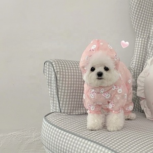 Impermeable para Perros con Estampado de Conejo Rosa, con Capucha, Cuatro Patas, Chaqueta Impermeable para Mascotas, para Perros Pequeños, Cachorros y Gatos, para Paseos al Aire Libre - Product Image 5