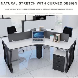 Meubles commerciaux Bureau Bureau incurvé Bureaux et postes de travail Poste de personnel de haute qualité 6 8 10 personnes - Product Image 4