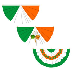 Drapeau <span class=keywords><strong>irlandais</strong></span> demi-fan Festival de la Saint-Patrick Personnalité nationale personnalisée Bunting Fanion Bannière Polyester Anti-rides - Product Image 1