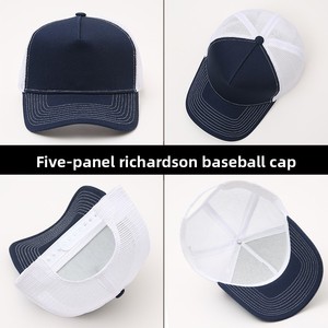 Casquette de baseball Richardson Trucker 2024 à cinq panneaux, style <span class=keywords><strong>Coldplay</strong></span>, à visière plate, colorblock, avec plaque légère, bord plat, en tissu mesh respirant - Product Image 3