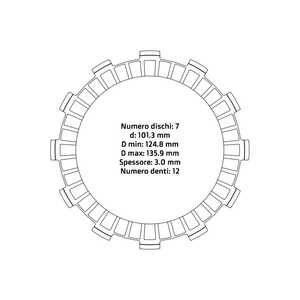 NRTeam Beta RR 200 19-25 dischi frizione rivestiti con sistema di trasmissione automatica - Product Image 1