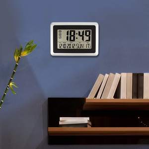 นาฬิกาดิจิตอลอิเล็กทรอนิกส์ LCD แบบติดผนังและตั้งโต๊ะ หน้าจอแสดงผลขนาดใหญ่ พร้อมแสดงอุณหภูมิภายในอาคาร วันที่ และปฏิทิน รุ่น 2138 - Product Image 1