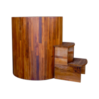 Baignoire en bois de cèdre au design moderne Bain à remous extérieur à eau salée en bois massif pour hôtel