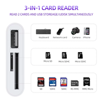 Adaptador de Estación de Acoplamiento 3 en 1 con Logotipo Personalizado, Hub USB Tipo C a USB PD Externo, Hub USB de 3 Puertos con SD/TF para Computadoras Portátiles