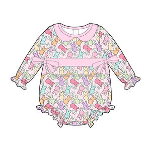 ชุดรอมเปอร์เด็กแรกเกิดลายกระต่าย ยี่หยิง ผ้าไผ่นุ่ม คอ<span class=keywords><strong>ตุ๊กตา</strong></span> <span class=keywords><strong>แขน</strong></span>ยาว สำหรับเด็กผู้หญิง พร้อมโบว์ สำหรับใส่ในชีวิตประจำวัน ออกนอกบ้านแบบสบายๆ - Product Image 2