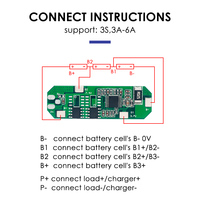 Placa de ensamblaje PCBA para baterías 18650, placa BMS 3S 4A 5A 6A 7A PCM para paquetes de baterías de iones de litio de 12V