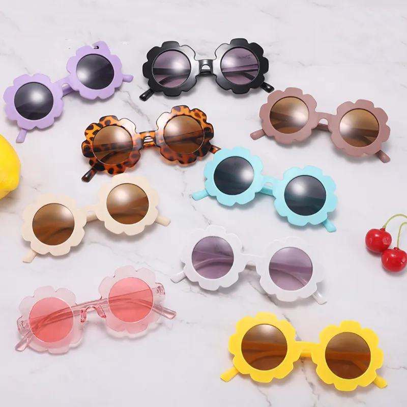 25 New Sun Flower Round Cute Kids sunglasses UV400 For Toddler Colorful Baby Sun Glasses Children Shades Korean Oculos de sol