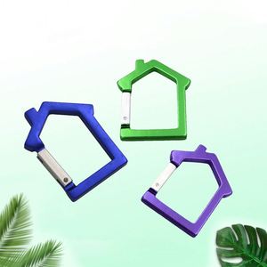 Custom <b>Hook</b> Aluminum Alloy House-Shaped Outdoor Climbing Carabiner With Logo for Souvenir Keychain Promotional Gift - Product Image 1