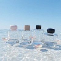 Flacon diffuseur de parfum cylindrique moderne en verre transparent de 100 ml, 120 ml, 150 ml, vide, à base épaisse, pour parfum d'ambiance