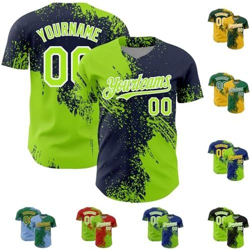 Fluorescent Green and Navy Blue