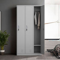 Armoire métallique à trois compartiments, casier en acier pour personnel, idéal pour usine, bureau, salle de sport, dortoir, rangement de vêtements, achat en gros