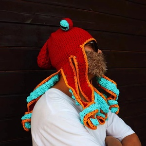 Skimask pasamontañas con diseño personalizado, gorro de ganchillo acrílico hecho <span class=keywords><strong>a</strong></span> mano, pulpo, pasamontañas, venta al por mayor - Product Image 5
