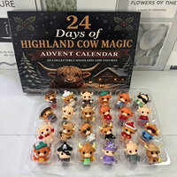 Calendrier de l'Avent 2026 Vache des Highlands – Boîte Mystère 24 Jours de Compte à Rebours – Pendentif Acrylique – Ornement de Sapin de Noël – Cadeau