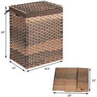Grande taille en plastique pp rotin jouets pliant vêtements panier de rangement extra grands paniers à linge pour le stockage 18.5 "X 13" X 24"