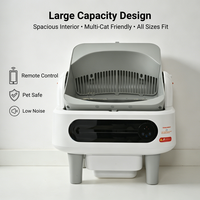 Bac à litière automatique intelligent, bac à litière autonettoyant pour chat, grande capacité, toilette automatique pour chat avec contrôle par application pour plusieurs chats