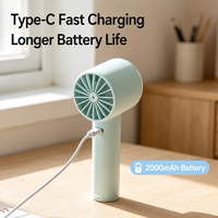 Mini ventilateur portable intelligent à affichage numérique, batterie longue durée 2000 mAh, USB, avec service personnalisé