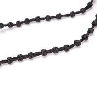 Kalung Tali Doa Ortodoks Yunani Buatan Tangan 50 Knot, Hitam dengan Manik-Manik Biru, Salib Komboskini Sutra
