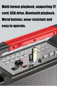 เครื่องเล่นคาราโอเกะแบบพกพาสำหรับเต้นรำกลางแจ้งพร้อมระบบสั่ง<span class=keywords><strong>เพลง</strong></span>อัจฉริยะ หน้าจอขนาดใหญ่ เครื่องเล่นวิดีโอไร้สาย ระบบเสียง - Product Image 5