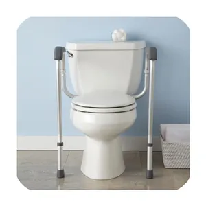 Marco de aluminio de seguridad para el baño de ancianos, soporte de manos independiente para el inodoro