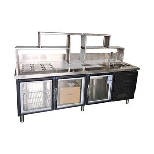 Comptoir de travail pour bar à thé aux bulles, cuisine commerciale européenne, personnalisé, en acier titane noir - Product Image 1