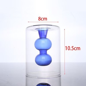 Florero de vidrio L, botella difusora de caña vacía, fragancia de vidrio con bloqueo de Color, botella de vidrio de doble capa para difusor, venta al por mayor - Product Image 2