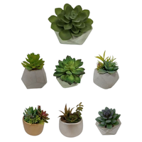 Plantes succulentes artificielles en plastique vertes de 3-4 pouces, décoration de plantes en pot pour la maison et le bureau