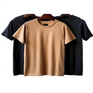 Men's Regular Fit Drop Shoulder T-shirt 100% Cotton Moisture Wicking Knitted Solid Crew Neck <b>Short</b> <b>Sleeve</b> Eco-Friendly - Product Image 6
