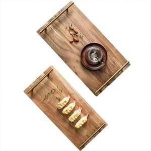 Bandeja de almacenamiento de madera con asas para el hogar, cocina, encimera, organizador decorativo, bandeja de servicio a la venta, de proveedor indio - Product Image 6