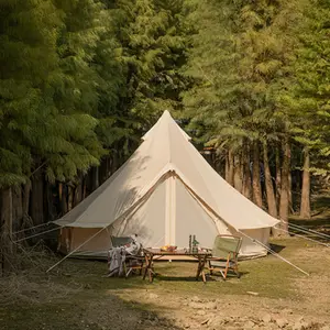 2024ขายร้อน3M/4M/5M/6M/7Mกลางแจ้งCamping Yurt Zelt Glamping 4ฤดูกาล 5-12คนครอบครัวผ้าใบOxford Bellเต็นท์