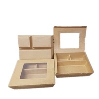 Boîte à lunch ronde en carton pliable, portable, étanche, pour popcorn, poulet, plats individuels à emporter, en kraft imprimé