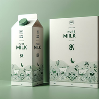 Conception de logo personnalisé 330ml 500ml jus liquide aseptique emballage en boîte de papier de paquet de lait de carton supérieur de pignon
