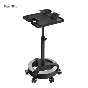 Chariot de rangement réglable en acier inoxydable noir pour salon de coiffure, plateau pour extensions capillaires - Product Image 6