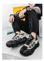 Chaussures de sport décontractées pour hommes, style vintage, à plateforme, en mesh color-block