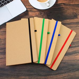 Carnet A5 en papier kraft écologique personnalisé avec sangle élastique et attache pour stylo, idéal pour les écoles et les campus – Prix usine - Product Image 1