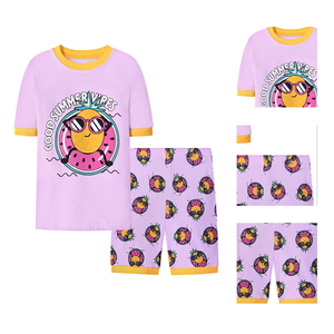 Set di pigiami estivi per bambini Set di pigiami estivi per bambini 4 pezzi Set di pigiami da bambina stampati personalizzati - Product Image 2