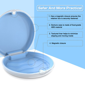 Boîte à prothèses dentaires ronde, silicone brillant, boîte de rangement orthodontique, boîte de rangement pour aligneurs invisibles - Product Image 1