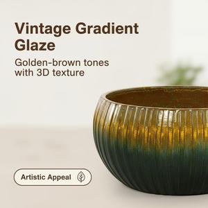 Maceta Grande <span class=keywords><strong>de</strong></span> Cerámica <span class=keywords><strong>de</strong></span> <span class=keywords><strong>1</strong></span> <span class=keywords><strong>Metro</strong></span> con Acabado Esmaltado, Duradera, para Suculentas, Uso Interior/Exterior, Jardinería, Hogar, Moderna - Product Image 3