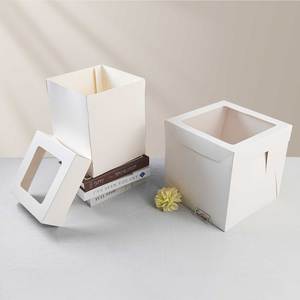 Sunshine Factory Wholesale 8*8*10 Inches Clear Cardboard Cake <b>Box</b> Glossy Matt Lamination Food Safe Paperboard <b>Recyclable</b> Folders - Product Image 2