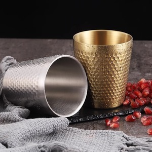 Tasses à bière en acier inoxydable 304 dorées, double paroi, vaisselle résistante au lave-vaisselle pour le camping et la maison – Vente chaude - Product Image 4